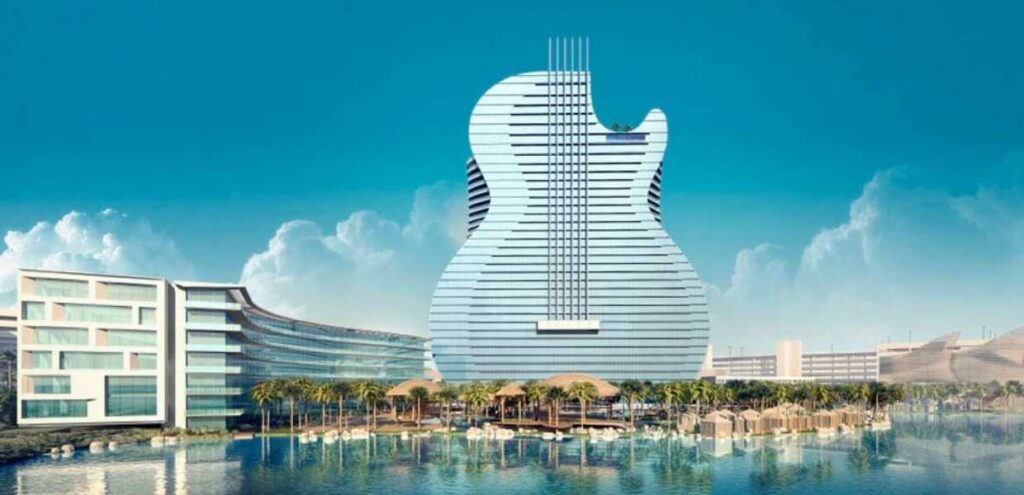 El nuevo Hard Rock Café de Miami se convertirá en el primer edificio con forma de guitarra