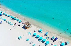 Vista aérea de la Playa Pointe del Sur Miami Beach